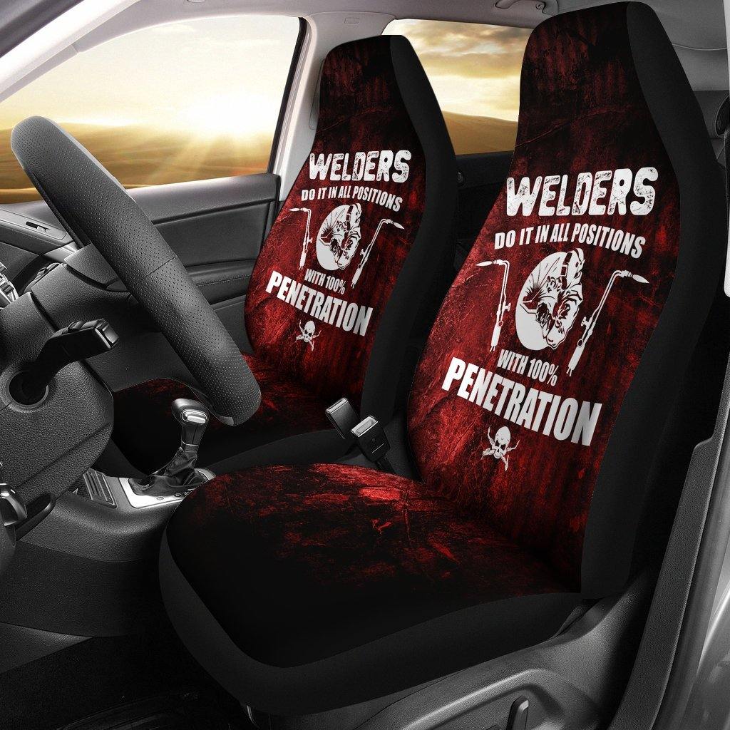 Welder and Skull Art Car Seat Covers