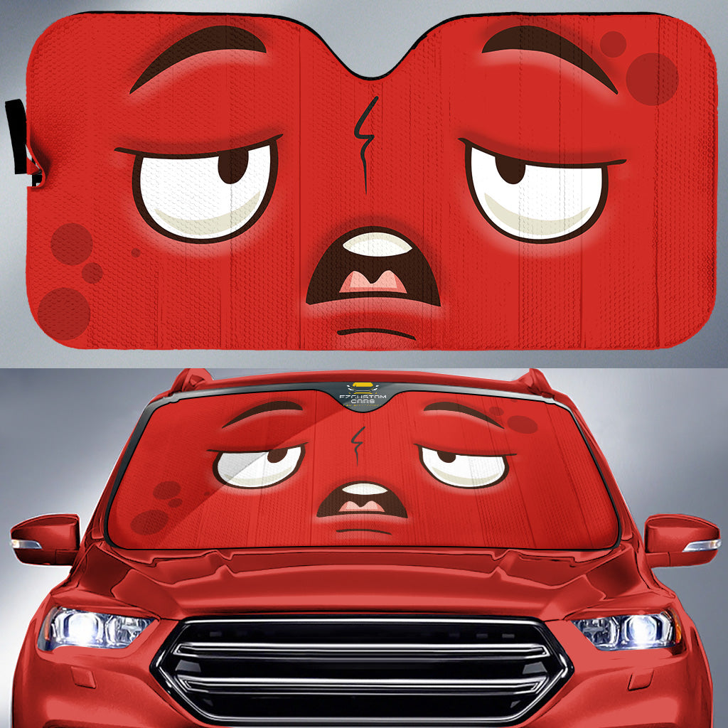 Tired Cartoon Eyes Car Sun Shade Custom Car Accessories