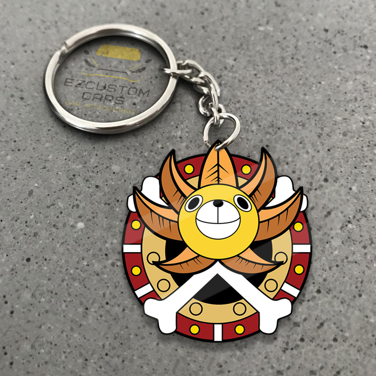 Thousand Sunny Symbols Keychains Custom One Piece Anime Car Accessories