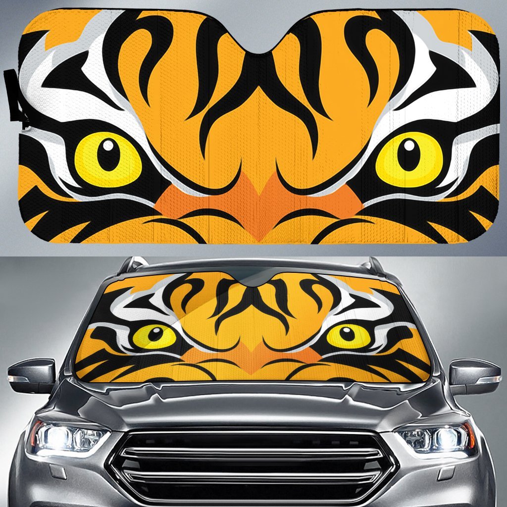 Tiger Eyes Cartoon Car Sunshade