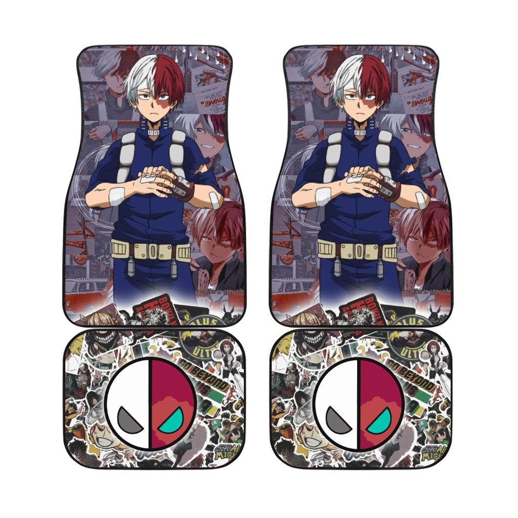 Todoroki Manga Art Car Floor Mats Anime My Hero Academia