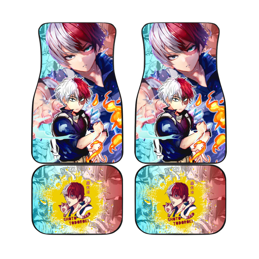 Todoroki Shoto Car Floor Mats My Hero Academia Anime Car Accessories