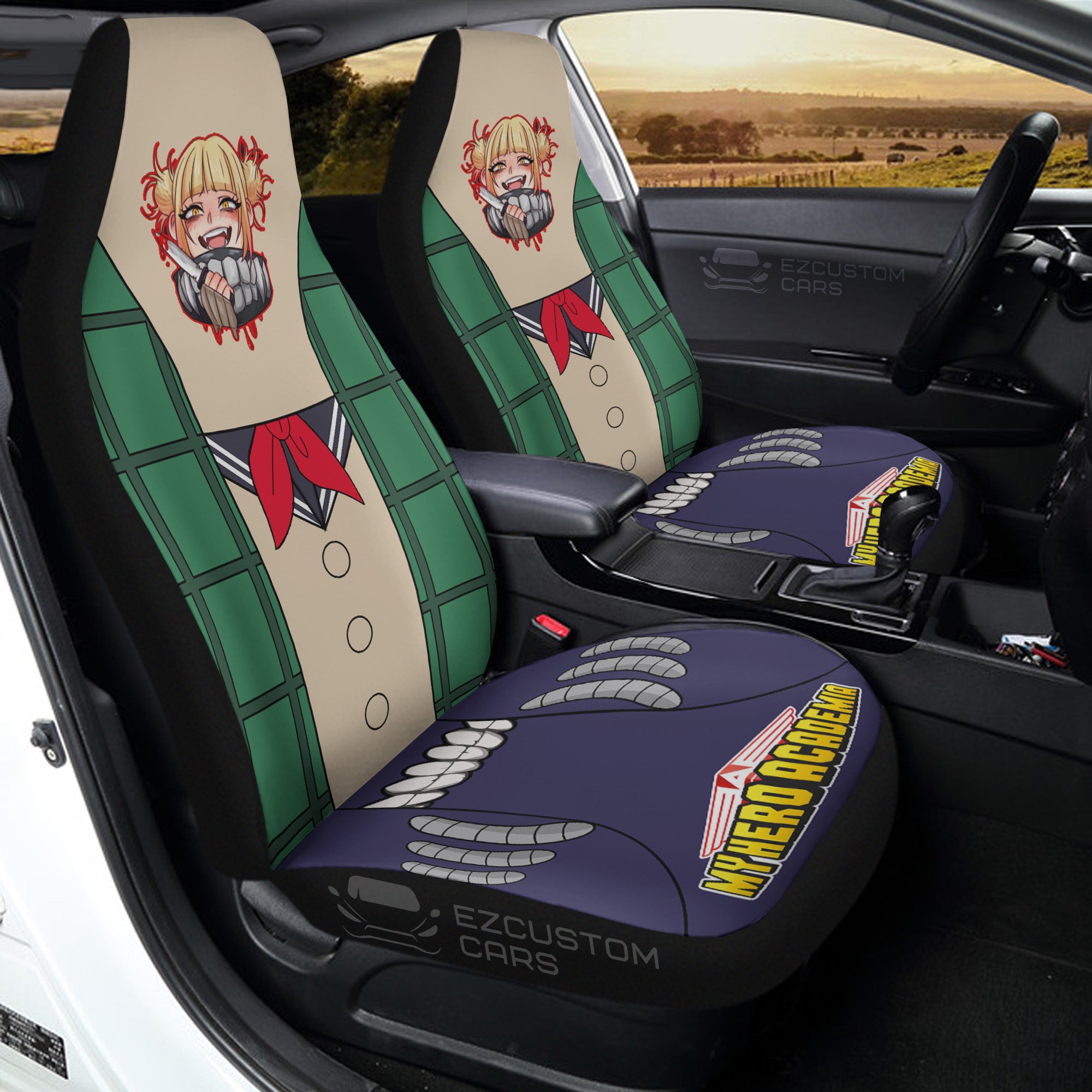 Toga Himiko Uniform Car Seat Covers Custom Anime My Hero Academia Car Accessories