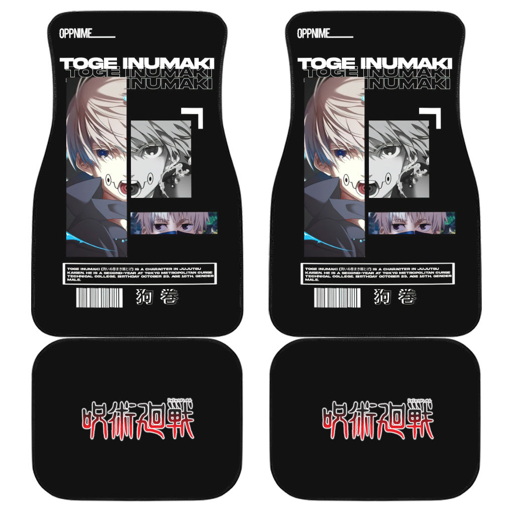 Toge Inumaki Car Floor Mats Custom Jujutsu Kaise Anime Car Accessories