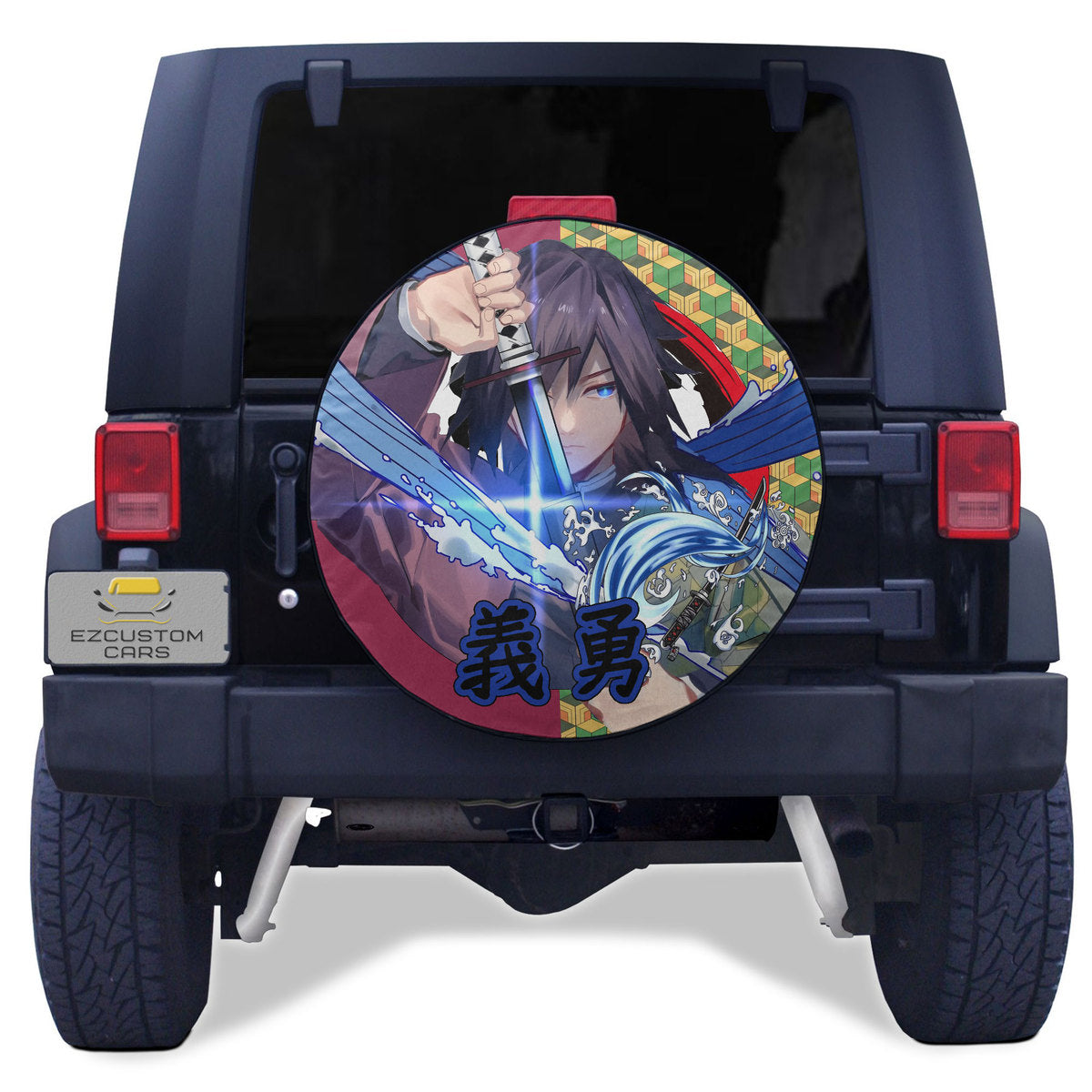 Tomioka Giyuu Spare Tire Cover Demon Slayer Anime Custom Car Accessories