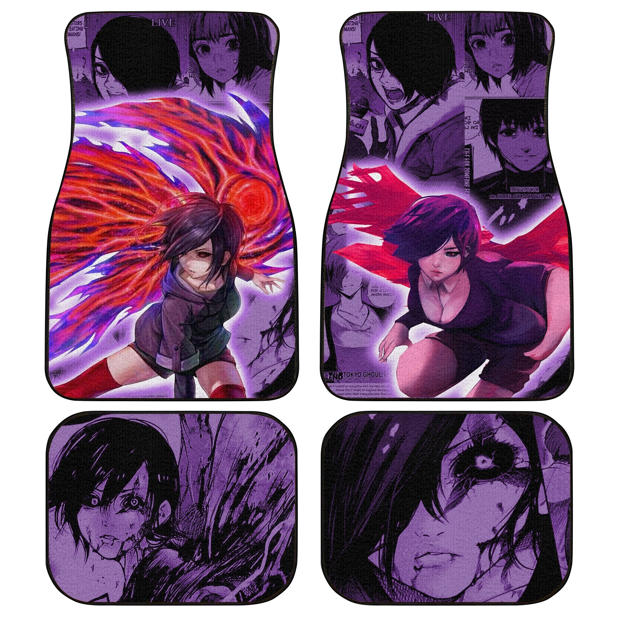 Touka Kirishima Tokyo Ghoul Custom Print Car Floor Mats