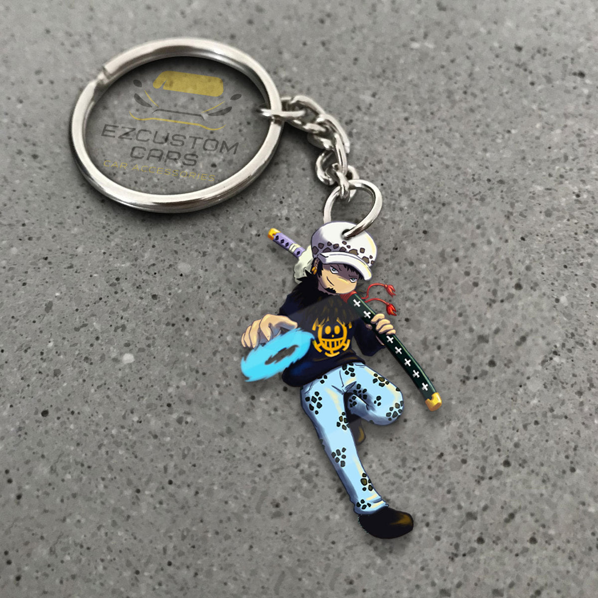 Trafalgar Law Keychains Custom One Piece Anime Car Accessories