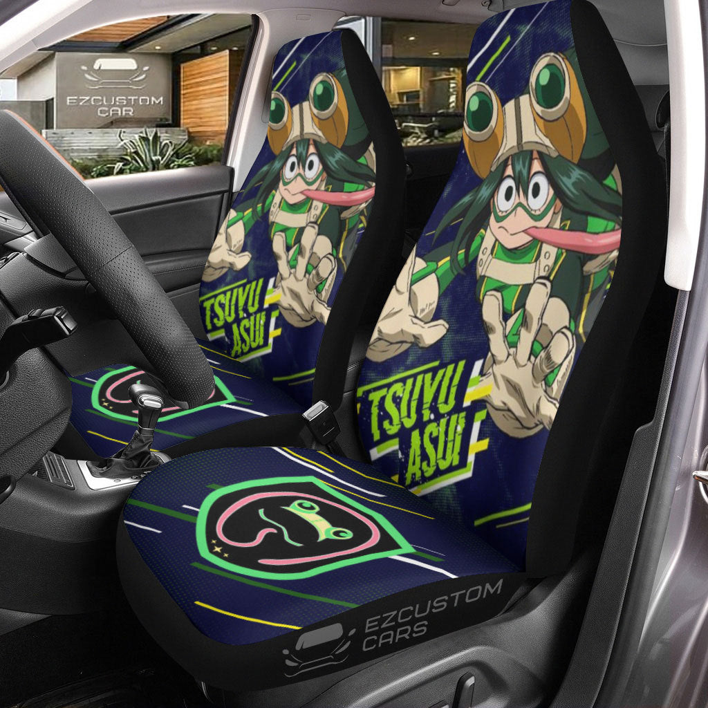 Tsuyu Asui Car Seat Covers Custom My Hero Academia Anime Car Accessories