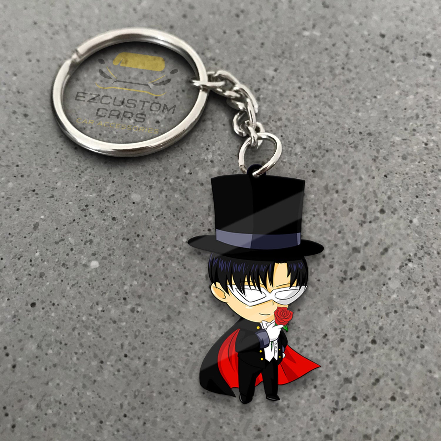 Tuxedo Mask Keychains Custom Sailor Moon Anime Car Accessories