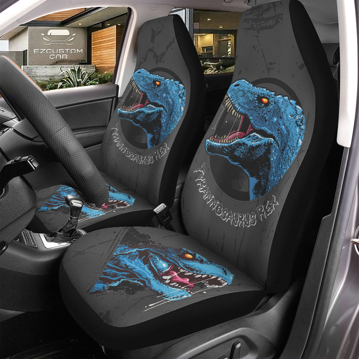 Tyrannosaurus Rex Car Seat Covers Custom Dinosaur Car Accessories