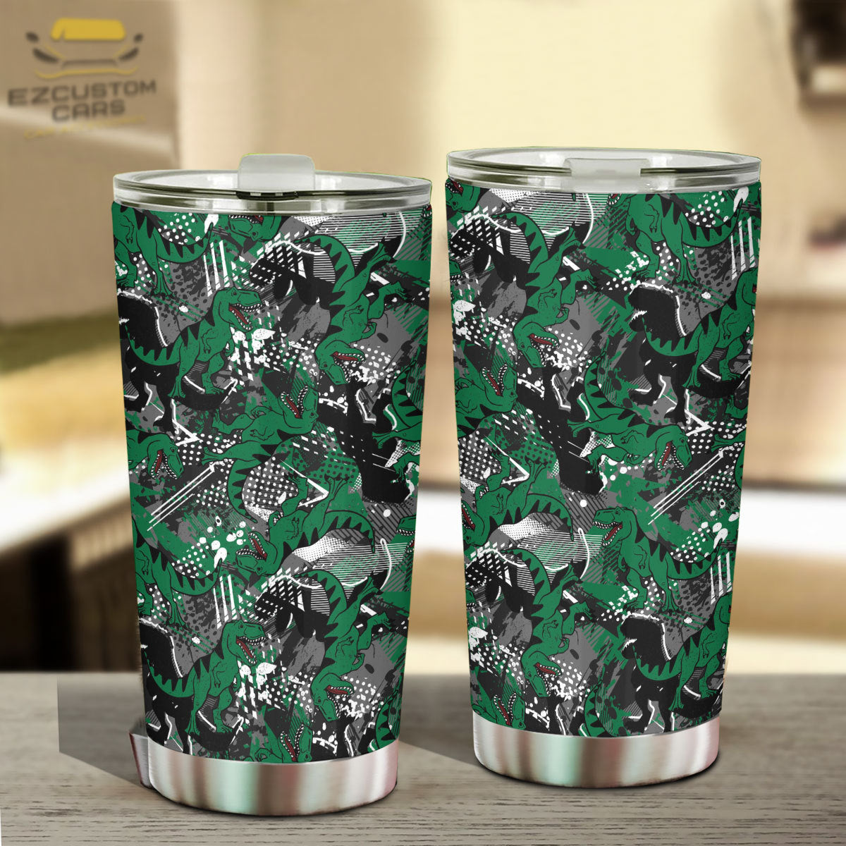 Tyrannosaurus Rex Pattern Car Tumbler Cup Custom Dinosaur Car Accessories