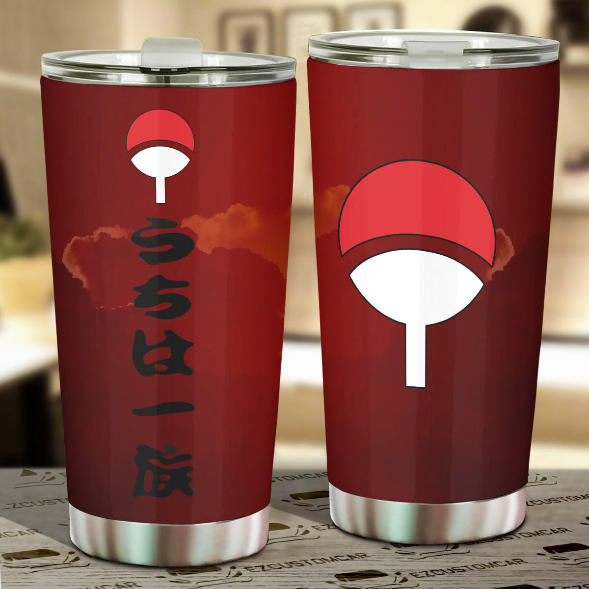 Uchiha Clan Symbol Car Tumblers Cup Custom Naruto Anime Car Accessories