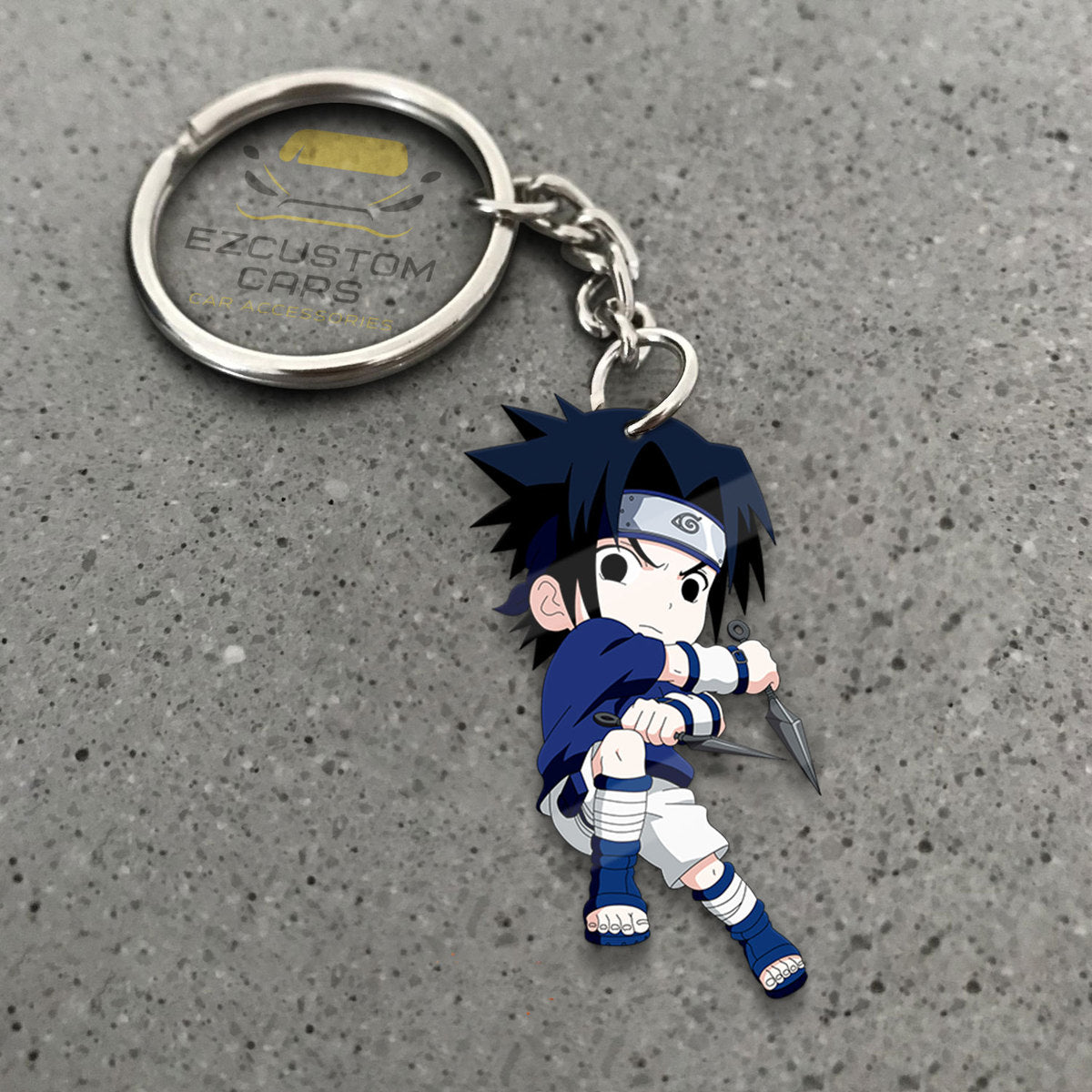 Uchiha Sasuke Anime Keychains Custom Naruto Car Accessories