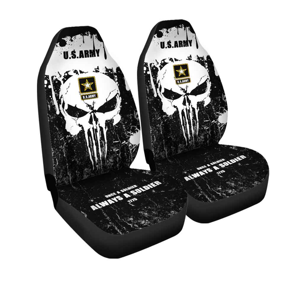 US Army Custom Car Seat Covers Grunge Skull