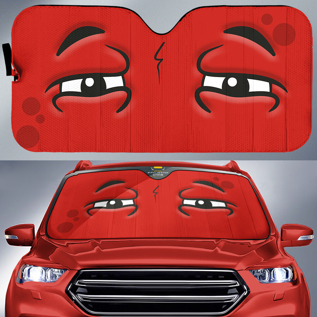 Upset Cartoon Eyes Car Windshield Sun Shade