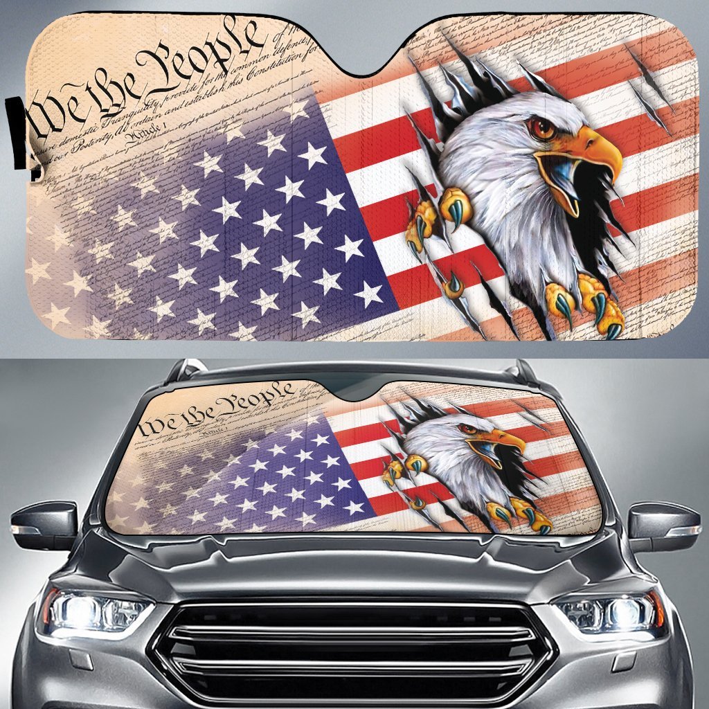 USA Eagle Flag Car Sunshade for Suv, Truck