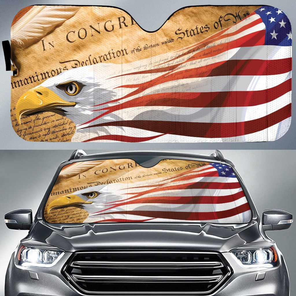 USA Eagle Flag Custom Car Sunshade