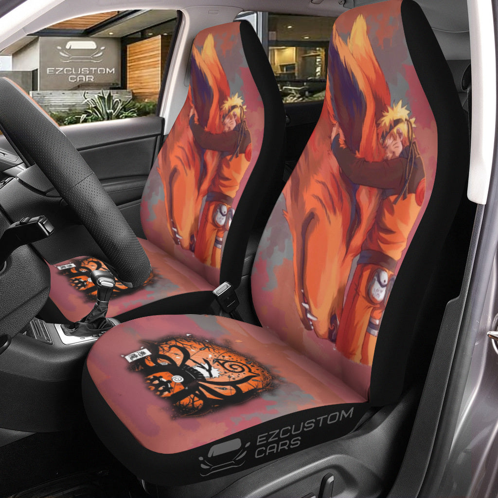 Uzumaki Naruto x Kurama Car Seat Covers Custom Naruto Anime Car Accessories