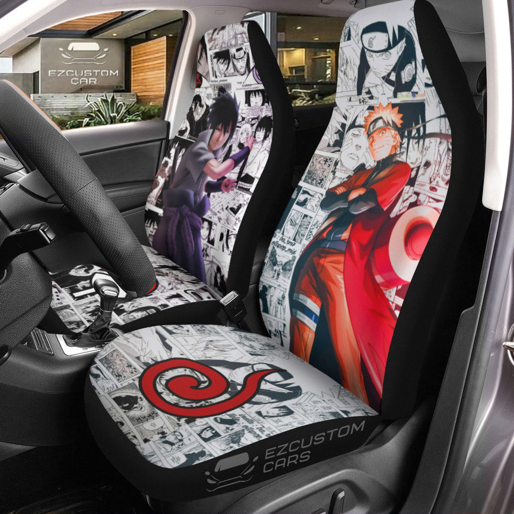 Uzumaki Naruto x Sasuke Car Seat Covers Custom Naruto Anime Car Accessories