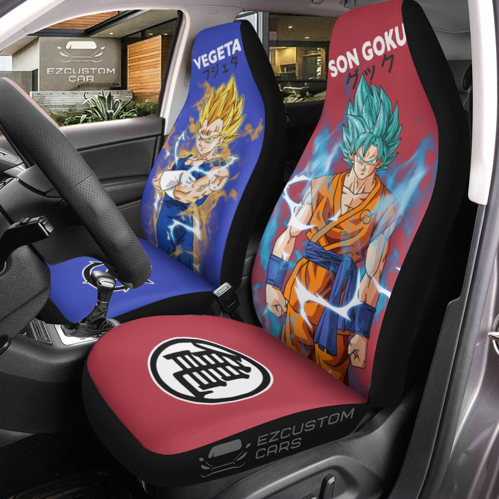 Vegeta and Son Goku Car Seat Covers Custom Anime Dragon Ball Z Car Accessories