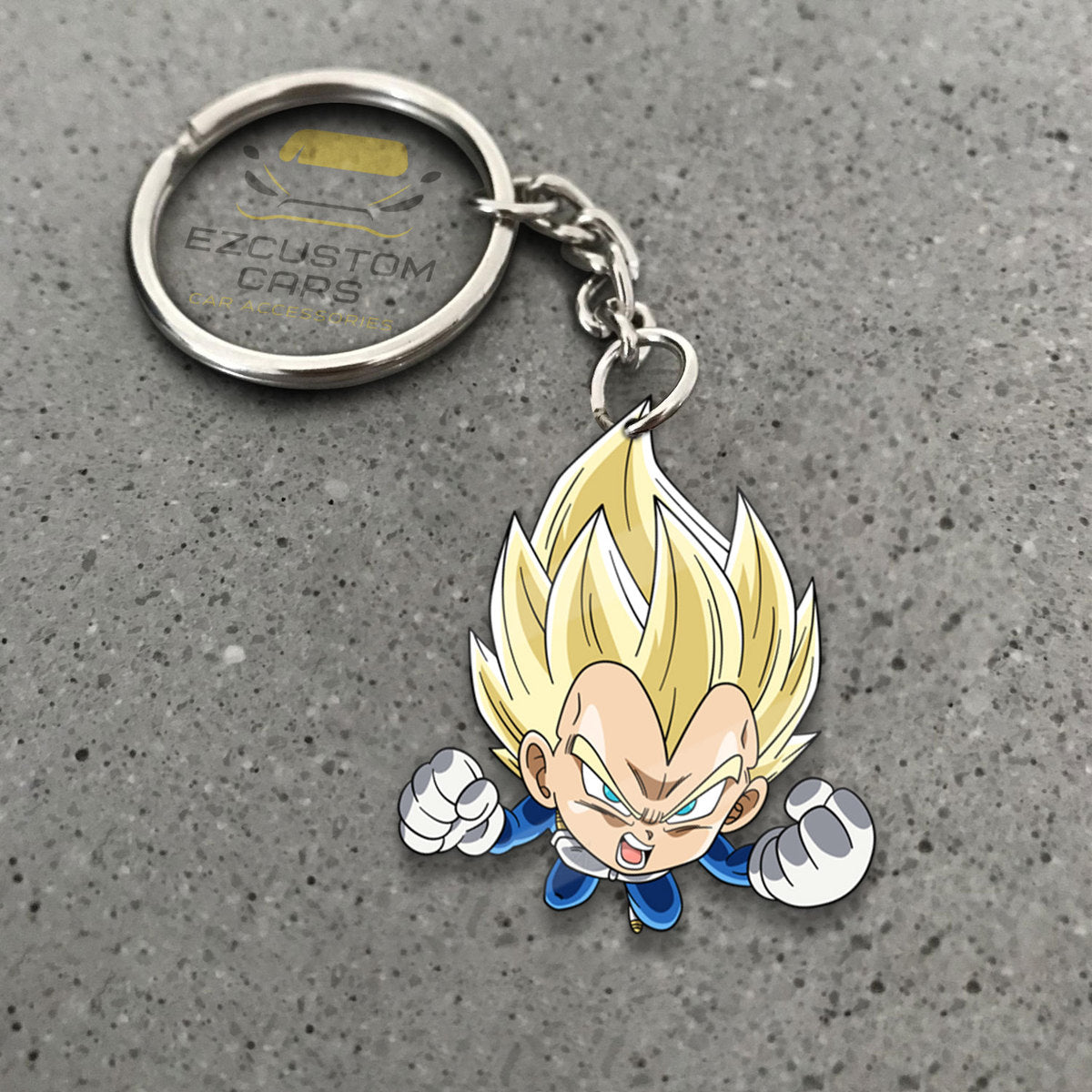 Vegeta Super Saiyan Keychains Custom Anime Dragon Ball Car Accessories