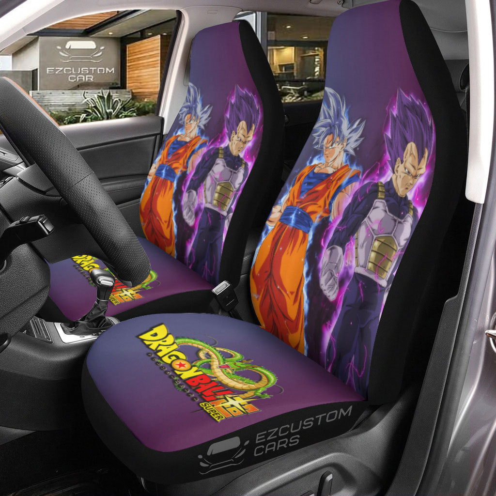 Vegeta Ultra Ego and Goku Ultra Instinct Master Car Seat Covers Custom Dragon Ball Anime Car Accessories