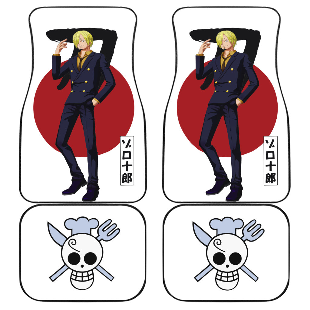 Vinsmoke Sanji Car Floor Mats Custom One Piece Sanji Flag Car Accessories