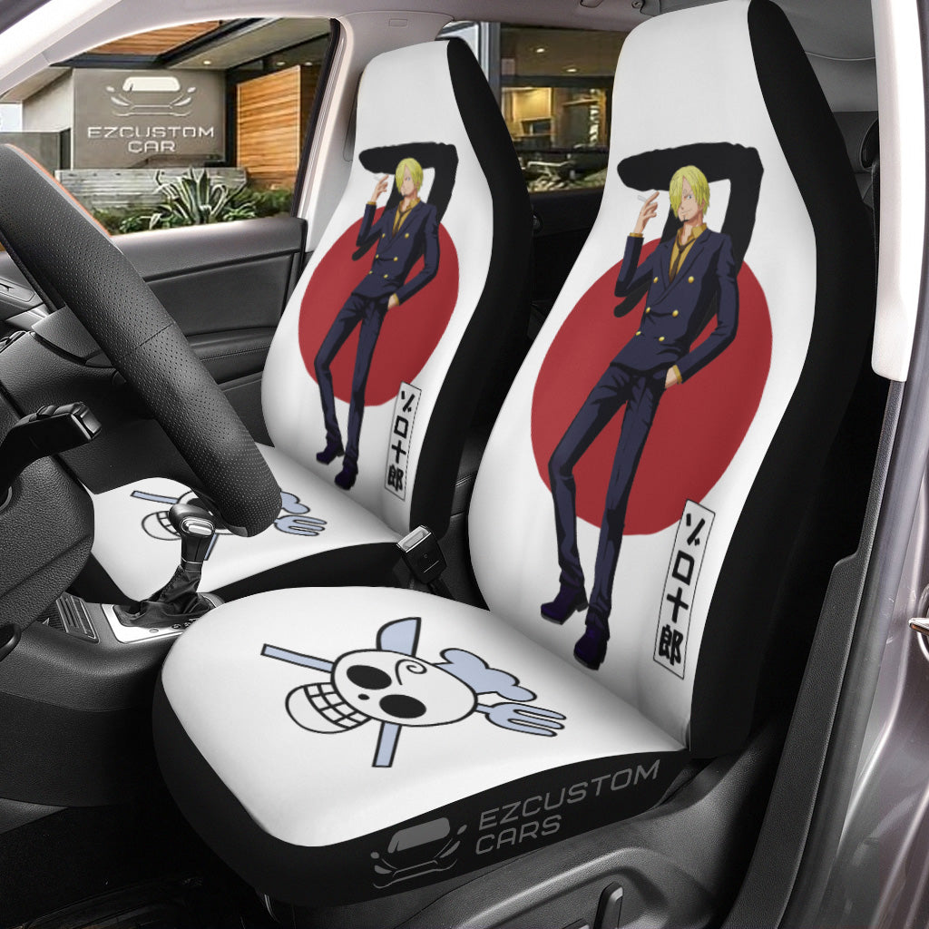 Vinsmoke Sanji Car Seat Covers Custom One Piece Sanji Flag Car Accessories