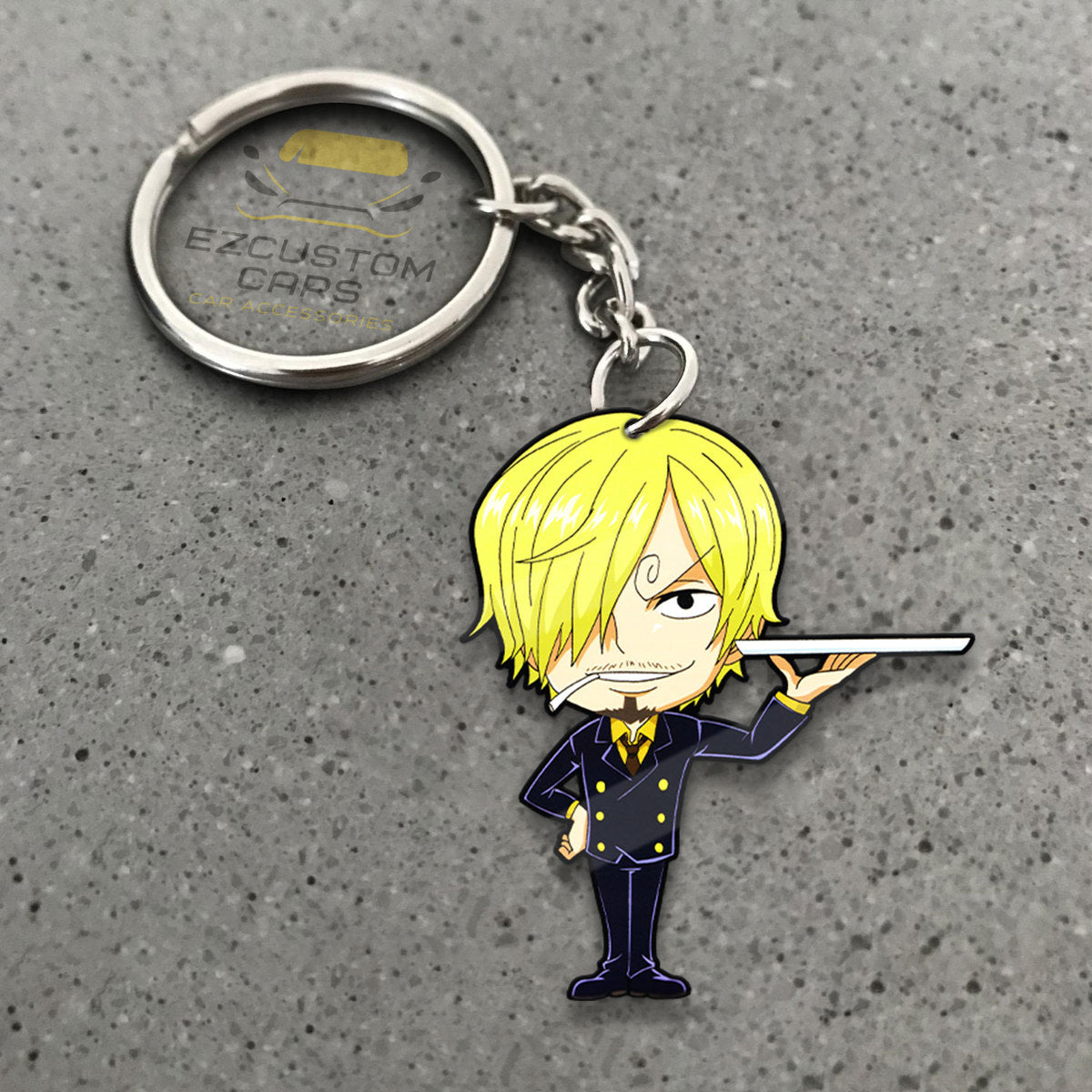 Vinsmoke Sanji Keychains Custom One Piece Anime Car Accessories