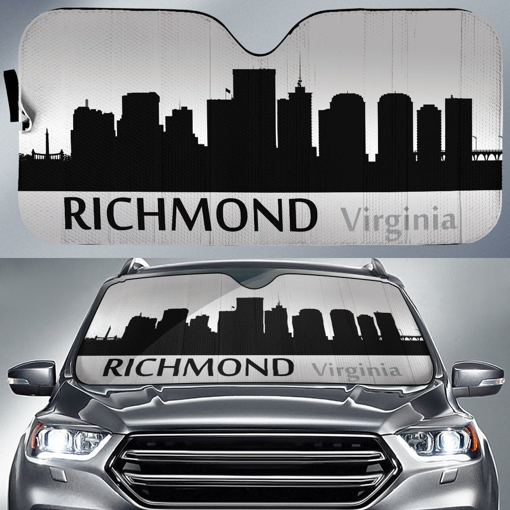 Virginia's Richmond City Skyline Custom Designed on Car Sunshade