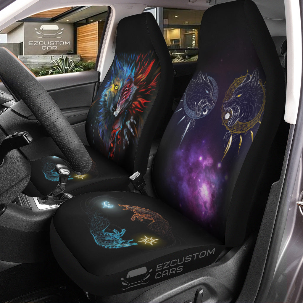 Waliicorners Galaxy Space Car Seat Covers Custom Animal Car Accessories