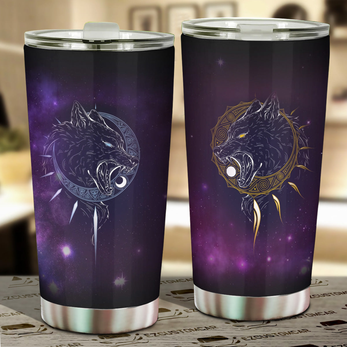 Waliicorners Galaxy Space Car Tumbler Cup Custom Animal Car Accessories