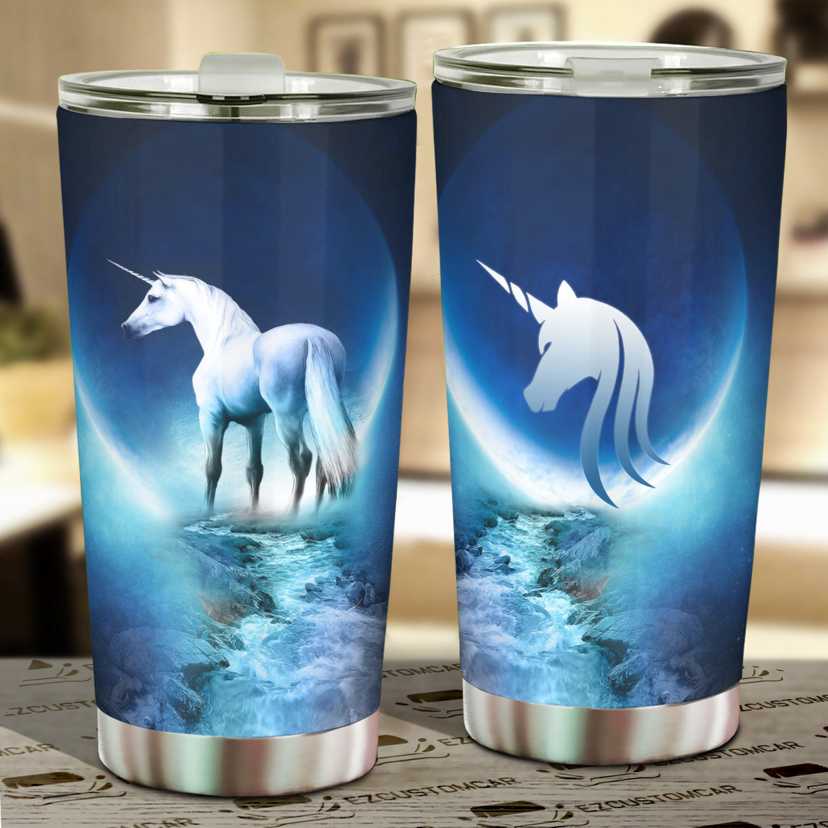 White Unicorn Car Tumbler Cup Custom Unicorn Car Accessories