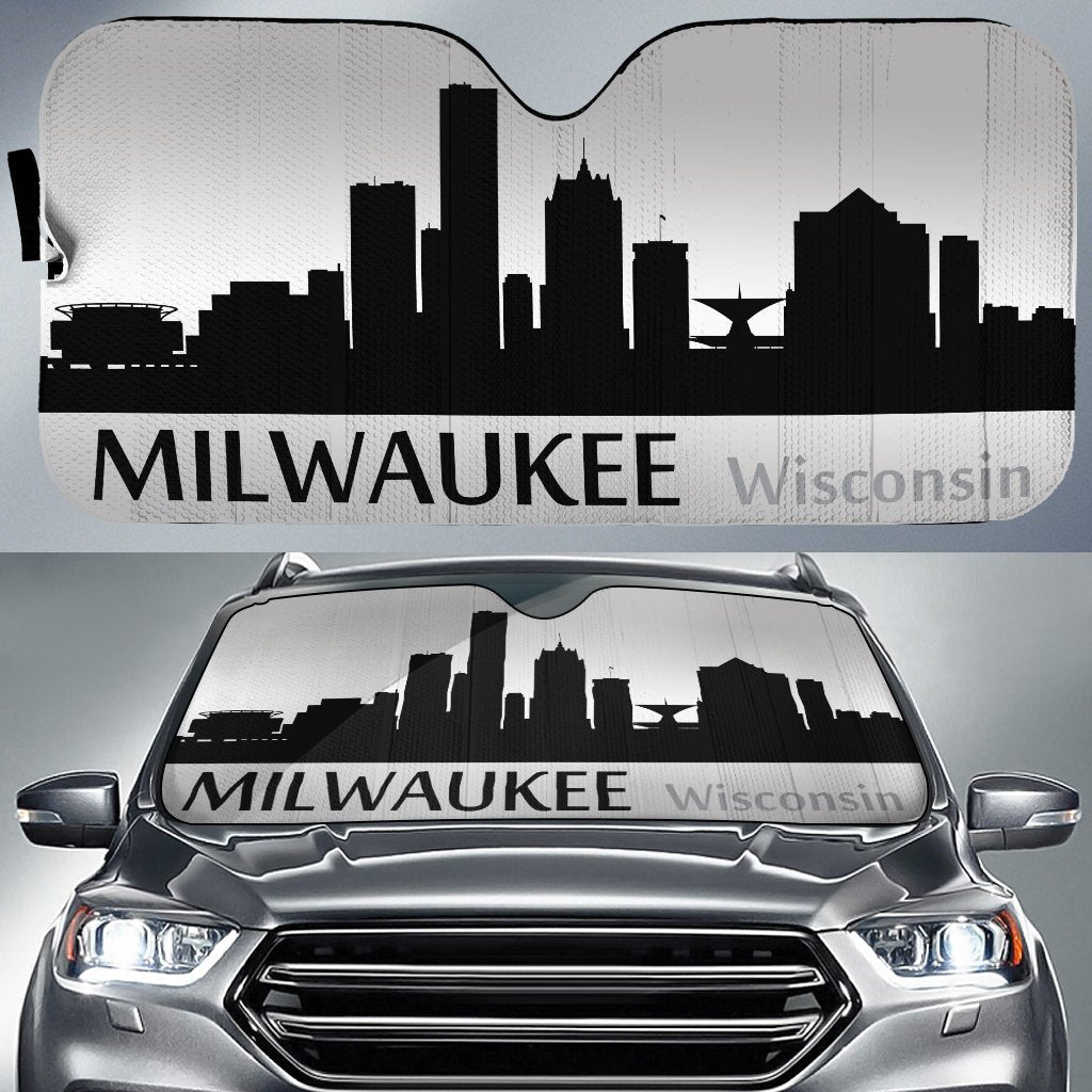 Wisconsin's Milwaukee City Skyline Custom Designed on Car Sunshade