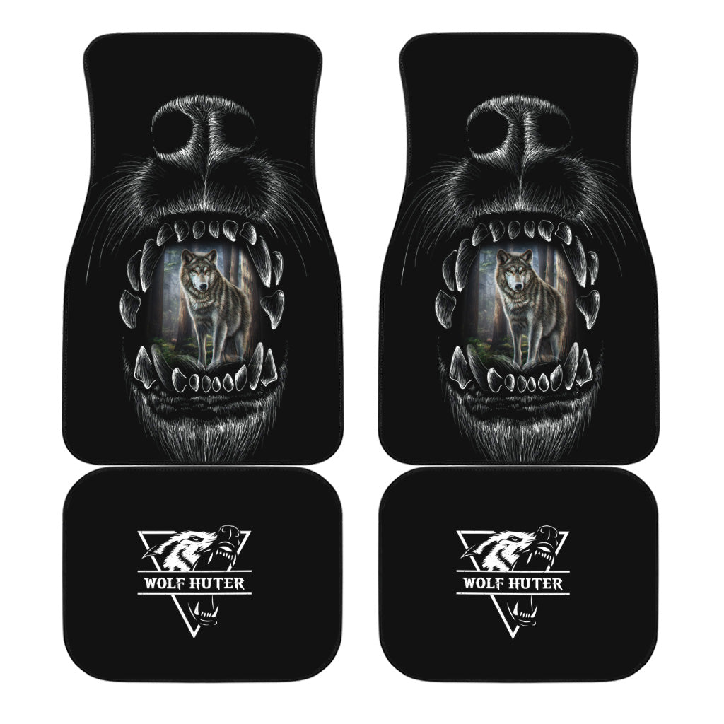 Wolf Hunter Car Floor Mats Custom Animal Car Accessories