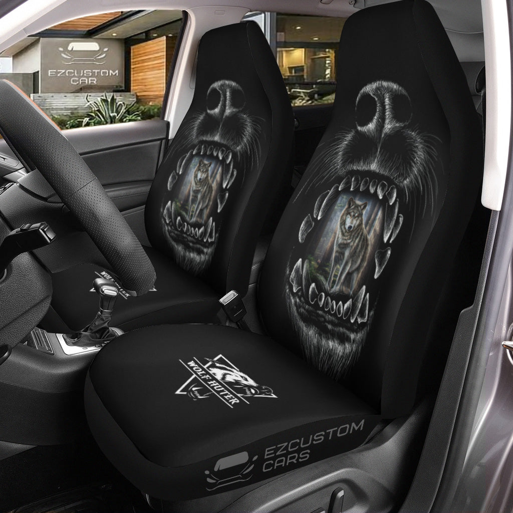 Wolf Hunter Car Seat Covers Custom Animal Car Accessories