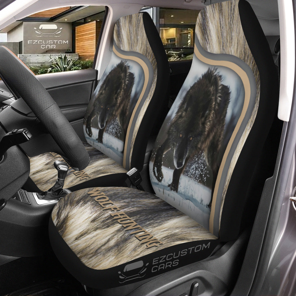 Wolf Hunting Car Seat Covers Custom Animal Car Accessories