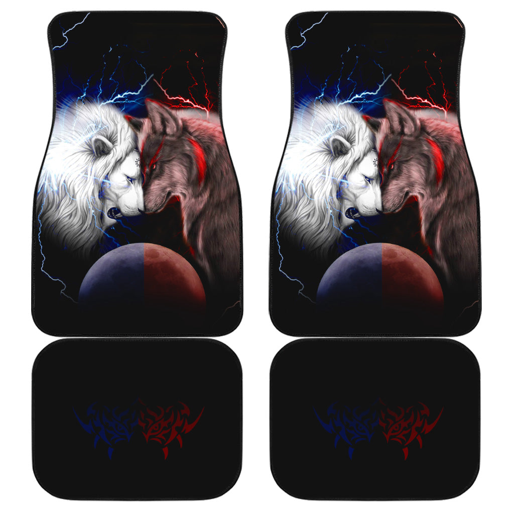 Wolf x Lion Car Floor Mats Custom Lion Car Accessories