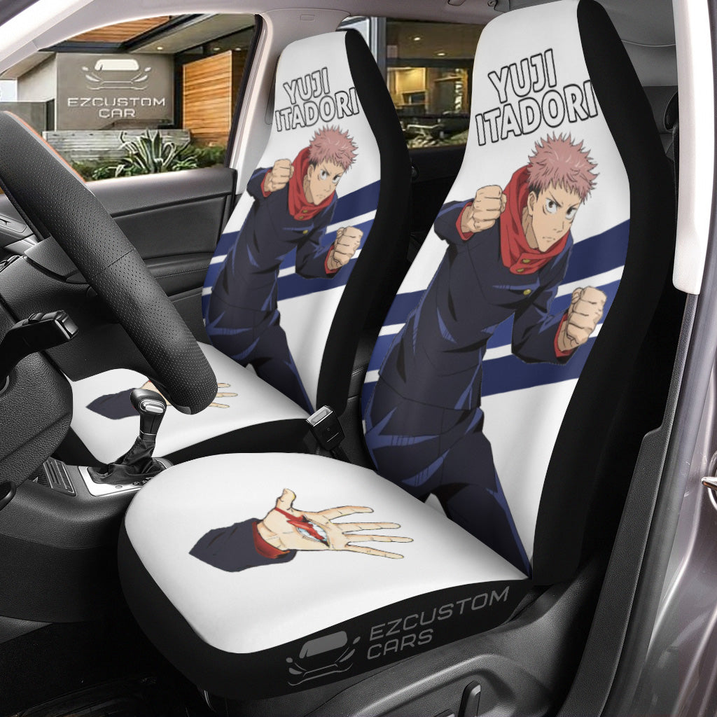 Yuji Car Seat Covers Custom Anime Jujutsu Kaisen Car Accessories