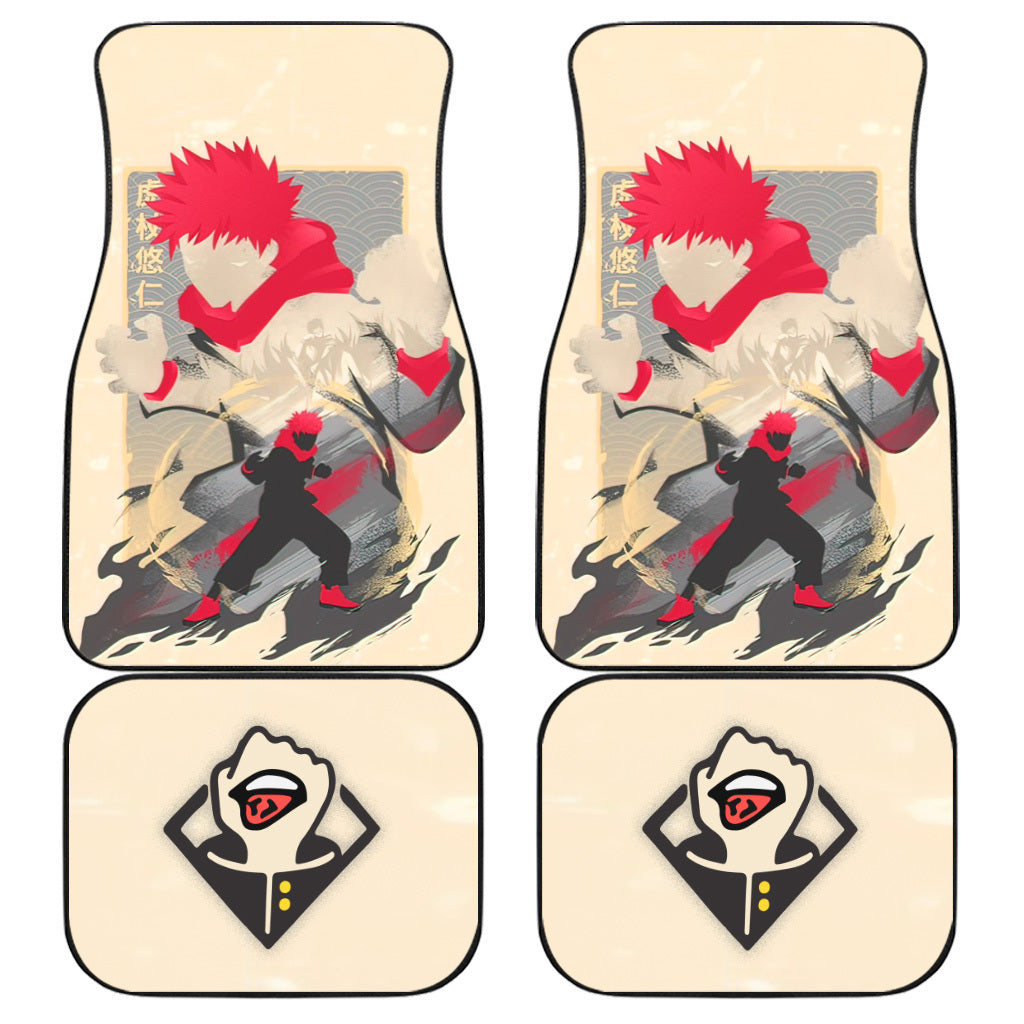 Yuji Itadori Car Floor Mats Custom Jujutsu Kaise Anime Car Accessories