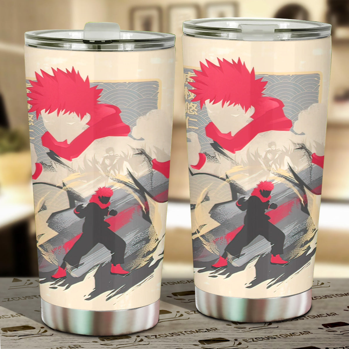 Yuji Itadori Car Tumblers Cup Custom Jujutsu Kaisen Anime Car Accessories