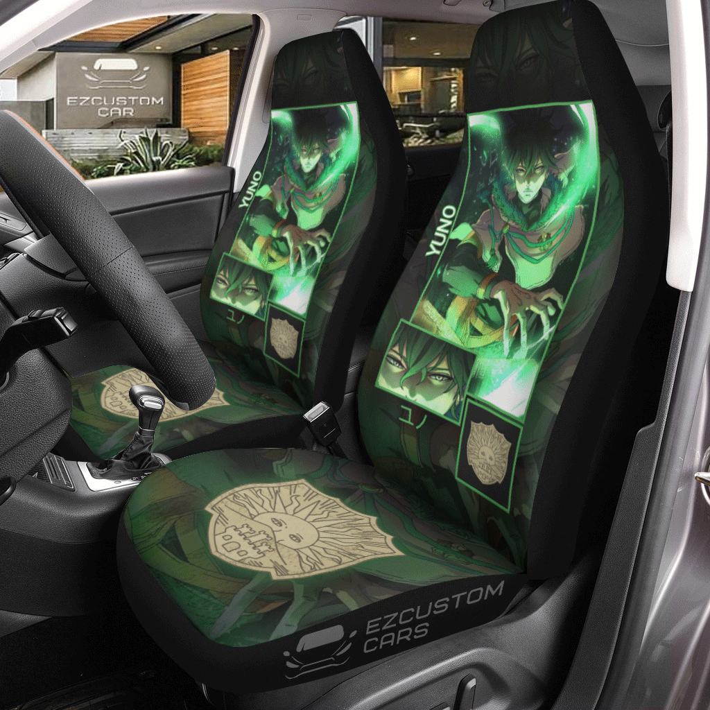 Yuno Car Seat Covers Custom Black Clover Anime Car Accessories