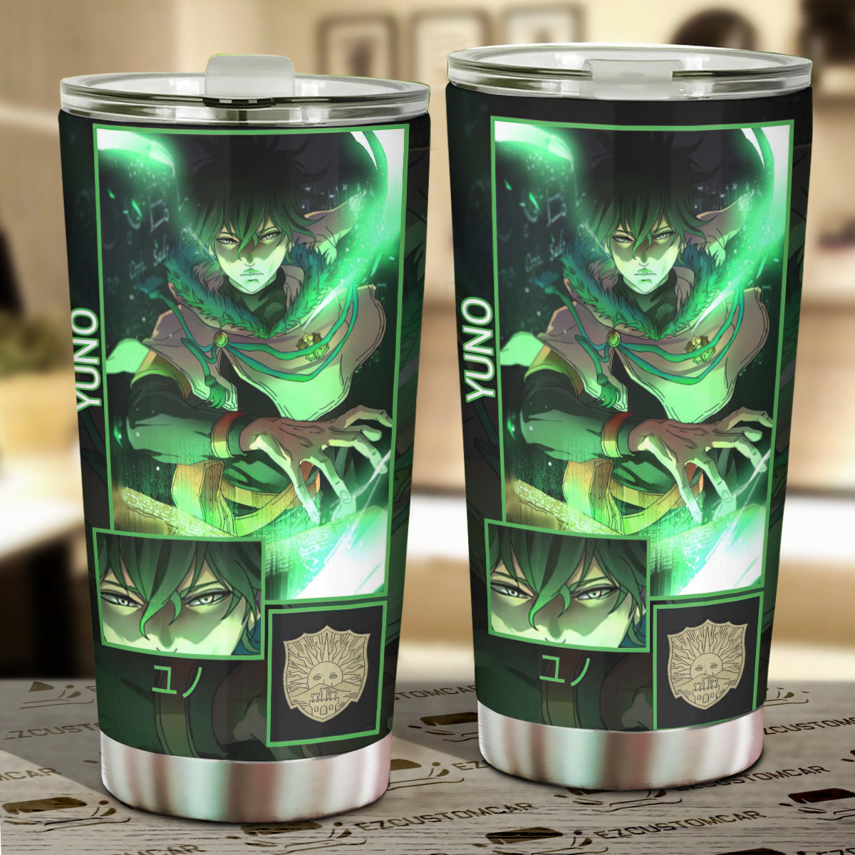 Yuno Car Tumbler Cup Custom Black Clover Anime Car Accessories