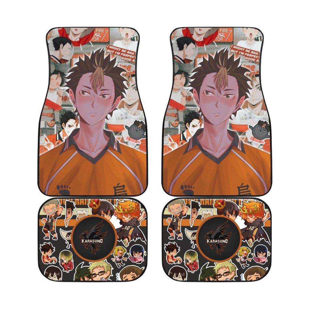 Yuu Nishinoya Car Floor Mats Haikyuu Anime Car Accessories