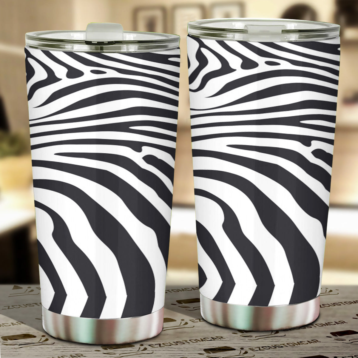 Zebra Skin Stainless Steel Tumbler Custom Animal Car Accessories