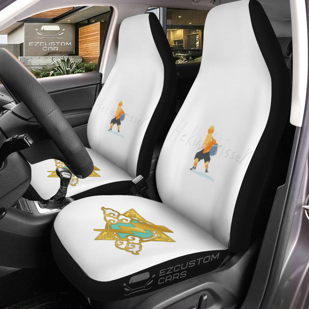 Zenitsu Agatsuma Car Seat Covers Custom Demon Slayer Anime Car Accessories