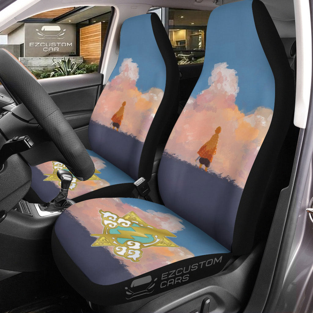 Zenitsu Agatsuma Car Seat Covers Demon Slayer Anime Car Accessories