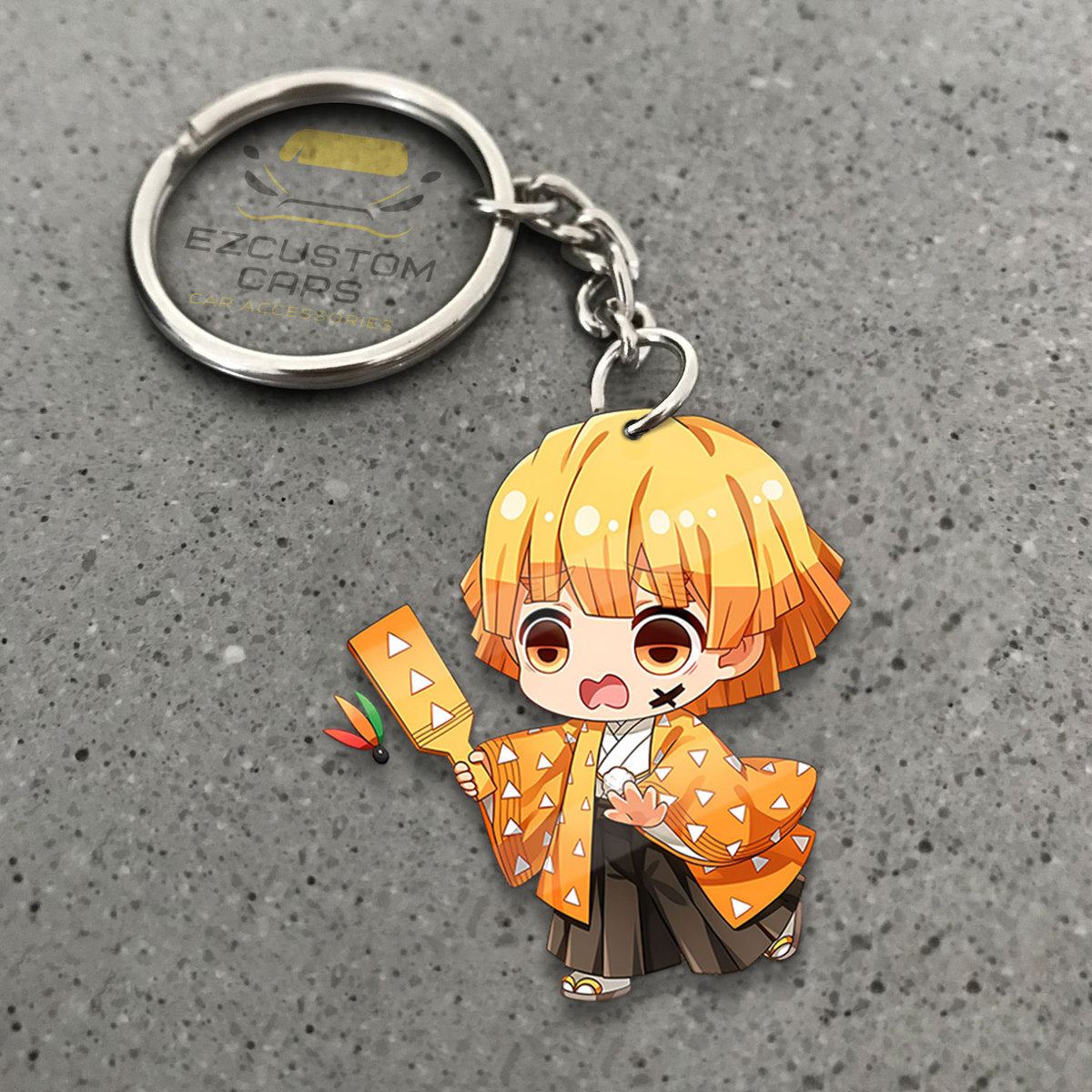 Zenitsu Agatsuma Keychains Demon Slayer Anime Custom Car Accessories