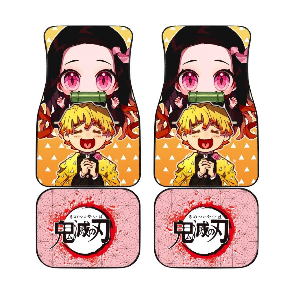 Zenitsu and Nezuko Car Accessories Demon Slayers Car Mats Anime Car Decoration