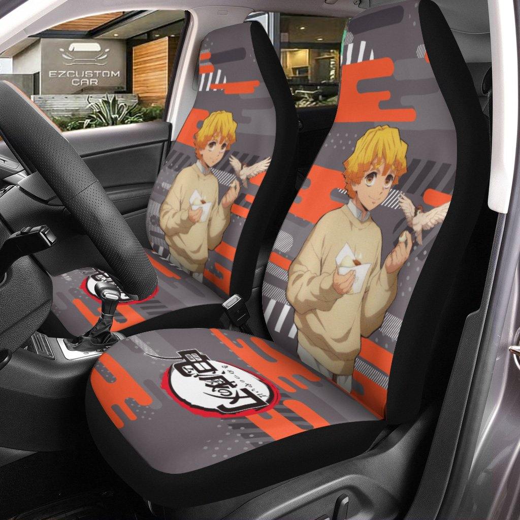 Zenitsu Demon Slayers Car Seat Covers Anime Car Accessories